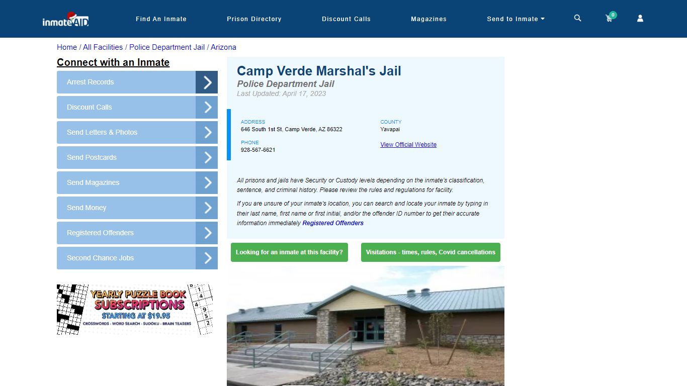Camp Verde Marshal's Jail & Inmate Search - Camp Verde, AZ